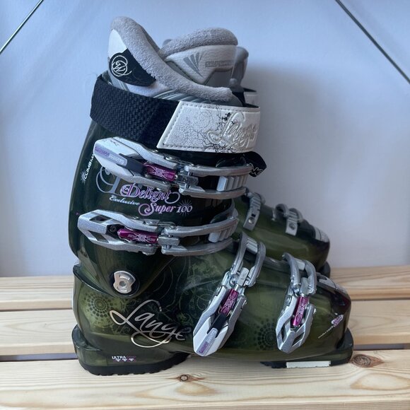 Lange Delight Exclusive Super 100 Women Ski Boots ClimbMatic Green 22/23.5 280mm - Picture 2 of 16